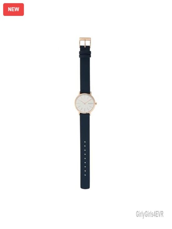 30mm Quartz Wrist Watch with Rose Gold Stainless Steel Case and Blue Leather main image 5